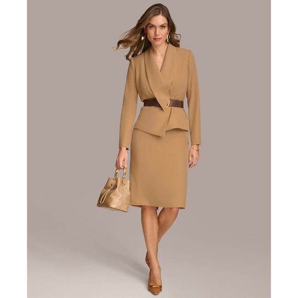 Donna Karan Women s Belted Blazer Dark Beige Size 2 MSRP $179 - Picture 3 of 3
